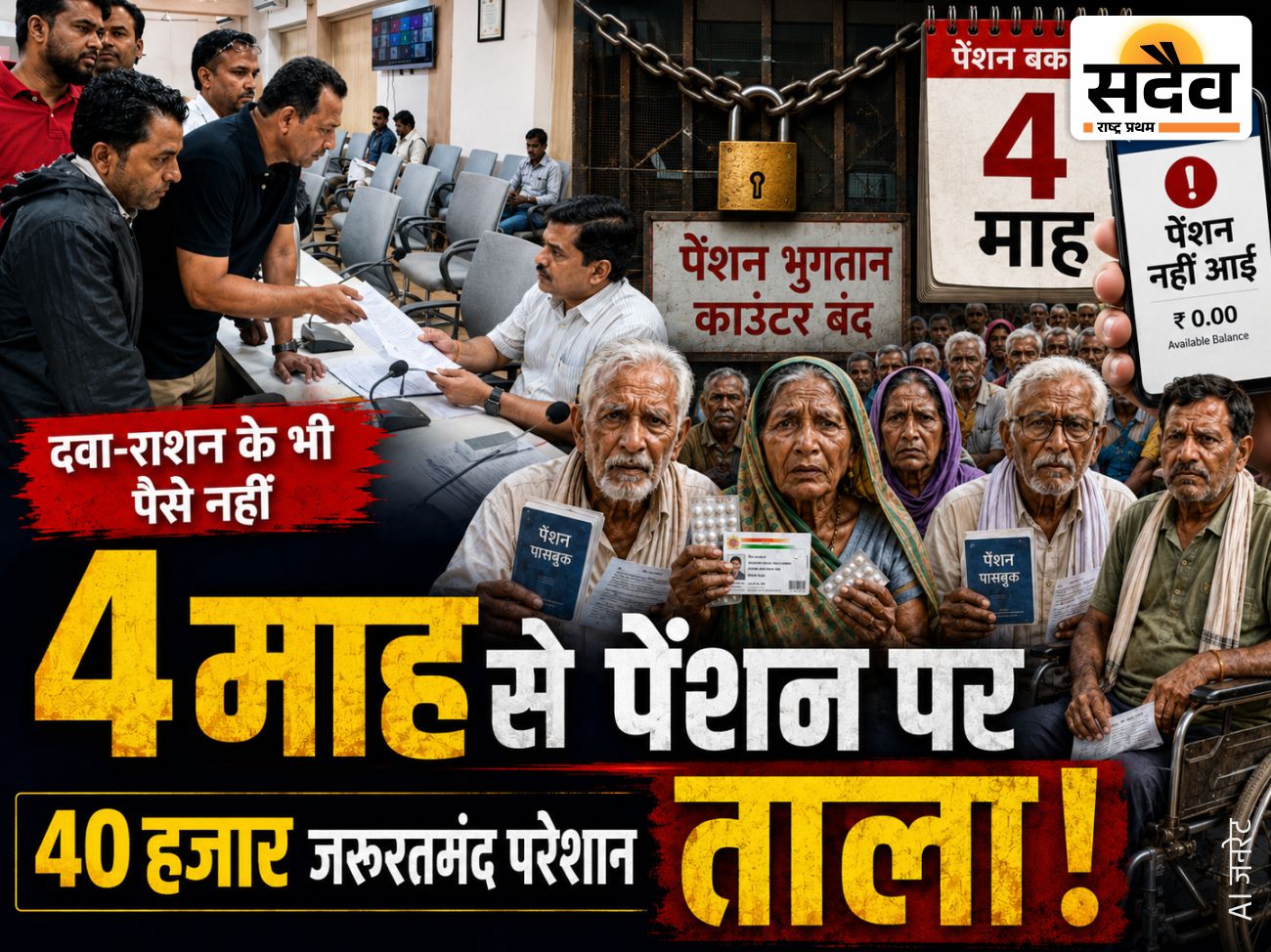 चार माह से लंबित पेंशन जारी करने की मांग को लेकर ज्ञापन सौंपते पार्षद