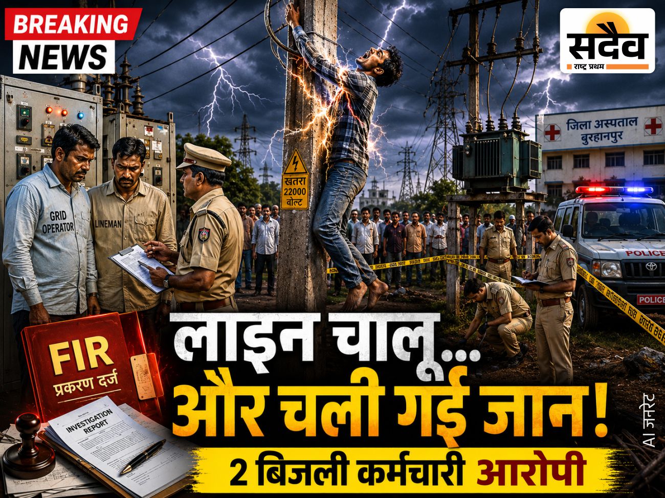 बुरहानपुर के भगवानिया गांव में करंट हादसे के मामले में बिजली विभाग के दो कर्मचारियों पर केस दर्ज