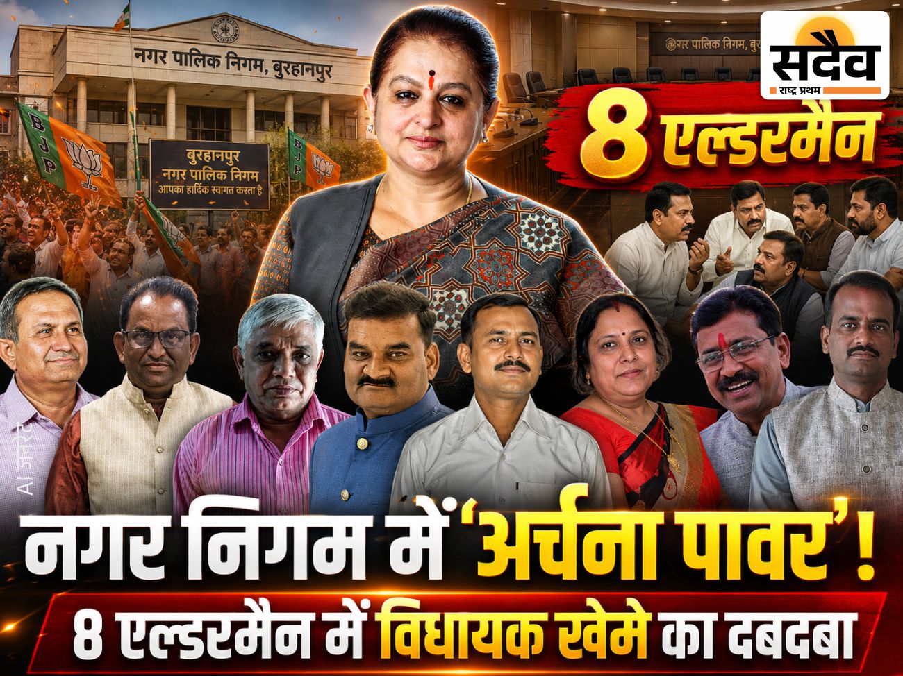 बुरहानपुर नगर निगम में आठ एल्डरमैन नियुक्त, विधायक अर्चना चिटनिस समर्थकों का दबदबा