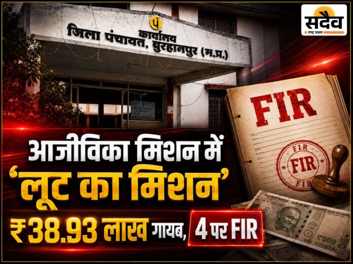 बुरहानपुर आजीविका मिशन में 38.93 लाख की धोखाधड़ी पर चार लोगों के खिलाफ FIR