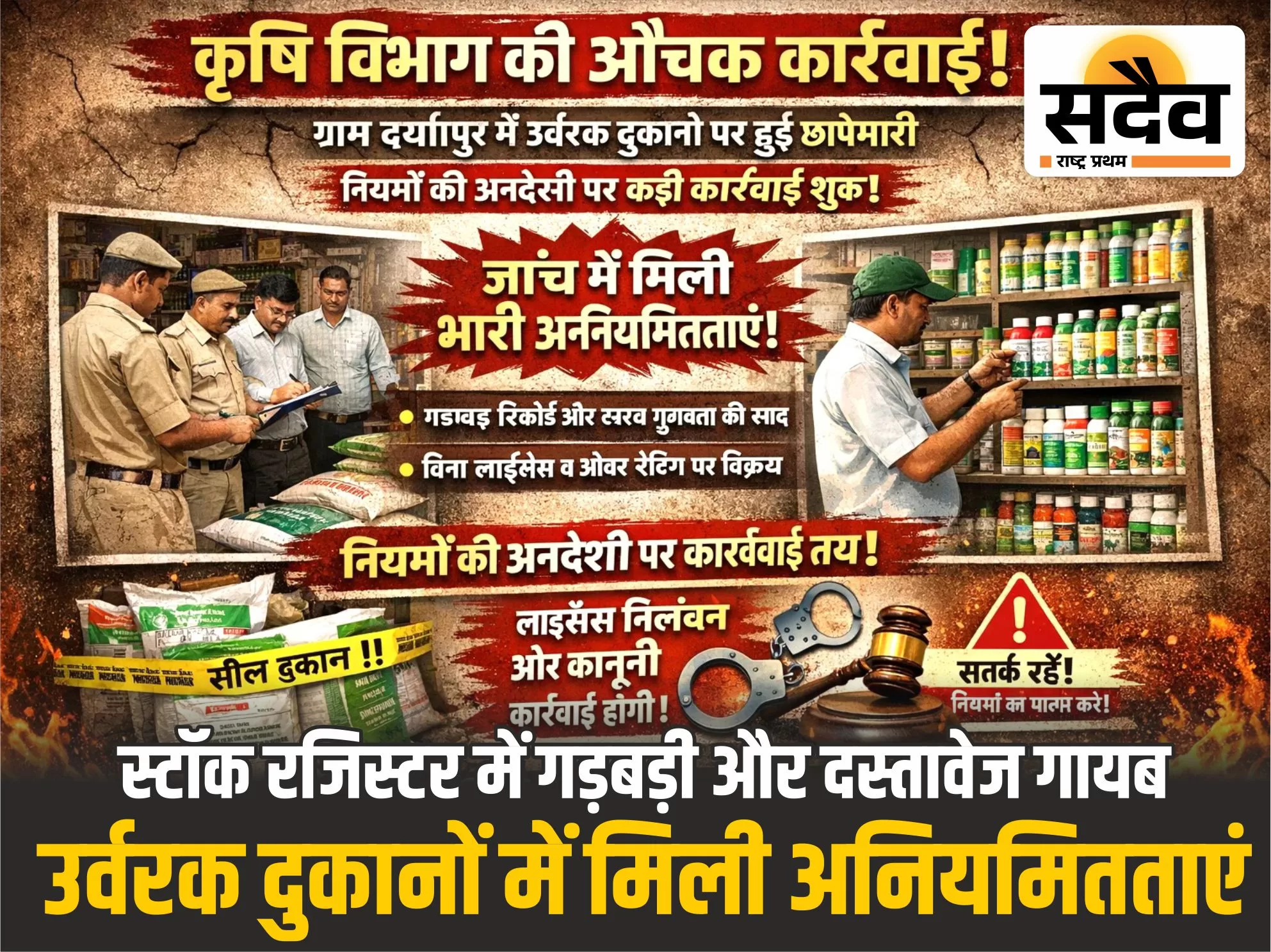 बुरहानपुर में कृषि विभाग ने उर्वरक दुकानों का निरीक्षण किया