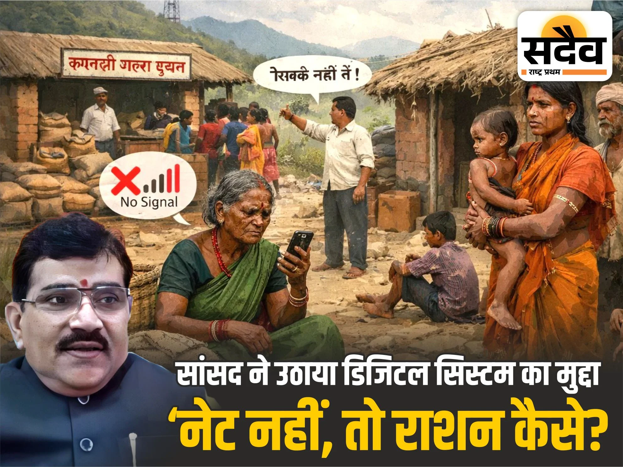 संसद में राशन और डिजिटल सिस्टम का मुद्दा उठाते सांसद ज्ञानेश्वर पाटील