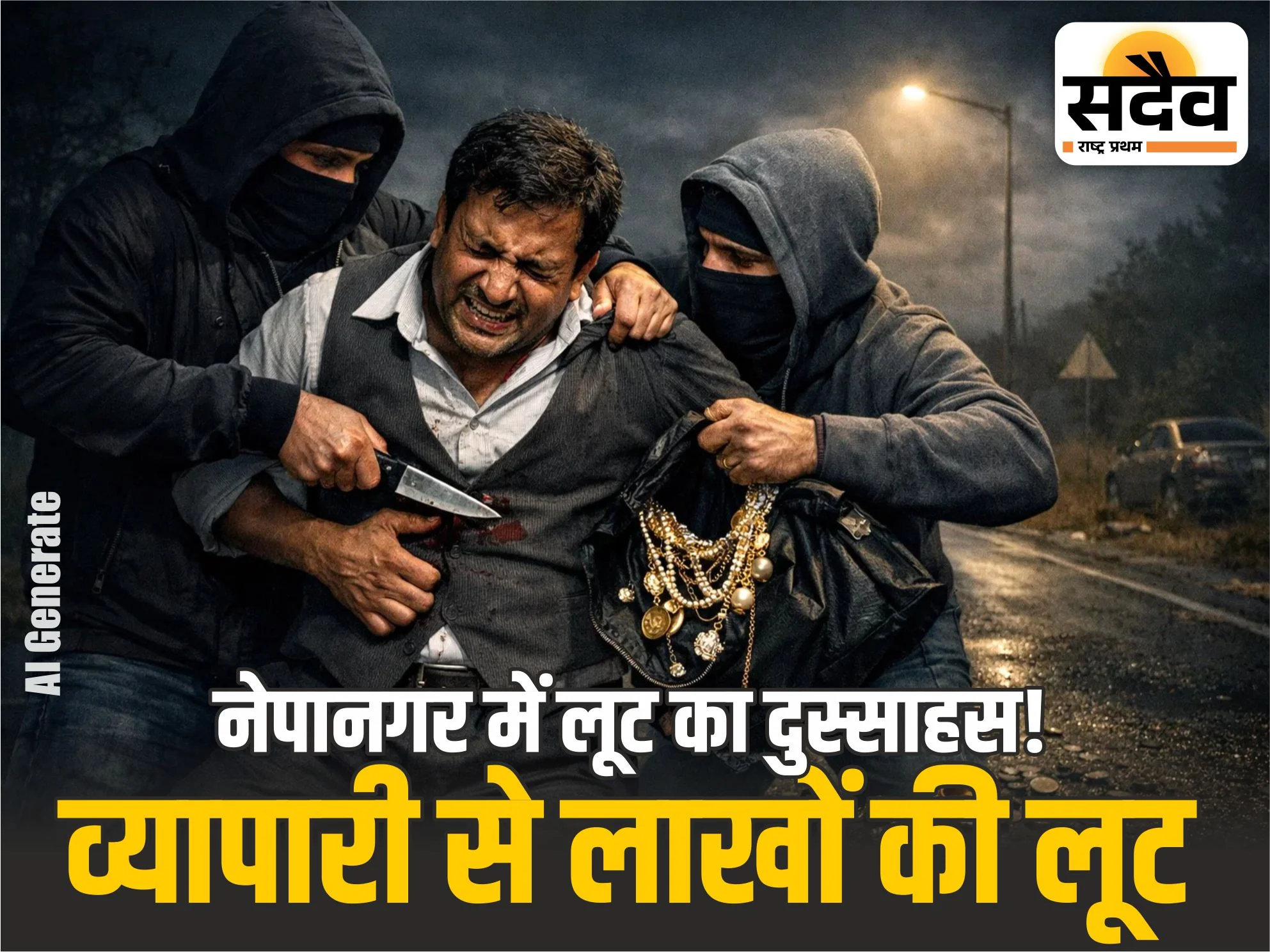 दिनदहाड़े व्यापारी से जेवर लूट बुरहानपुर