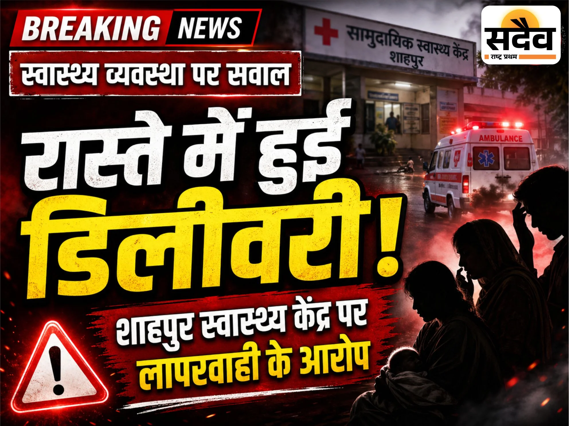 शाहपुर स्वास्थ्य केंद्र की लापरवाही: रेफर प्रसूता की रास्ते में डिलीवरी, परिजनों में आक्रोश