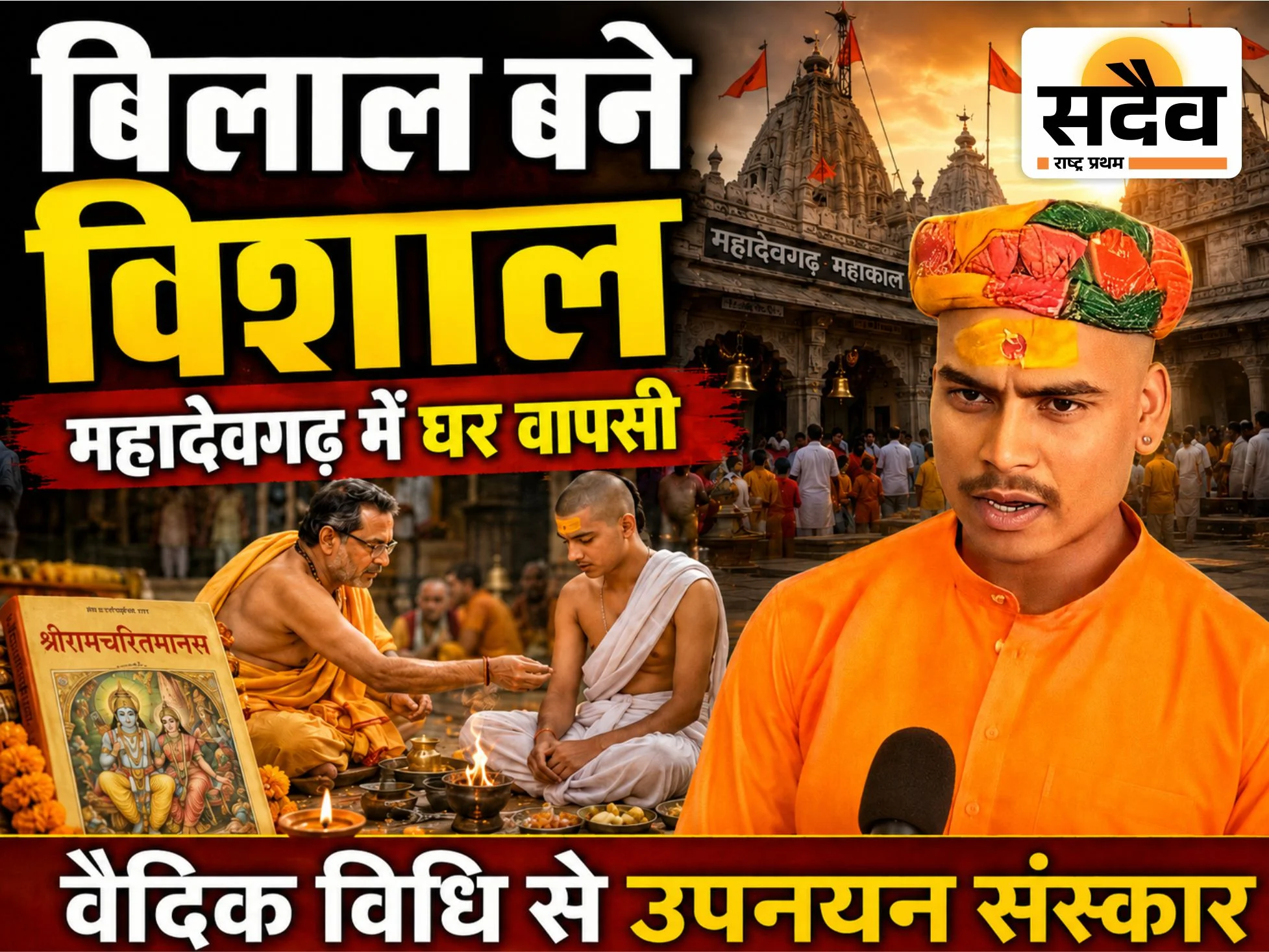 महादेवगढ़ में बिलाल का उपनयन संस्कार, सनातन धर्म अपनाने के बाद नाम रखा गया विशाल
