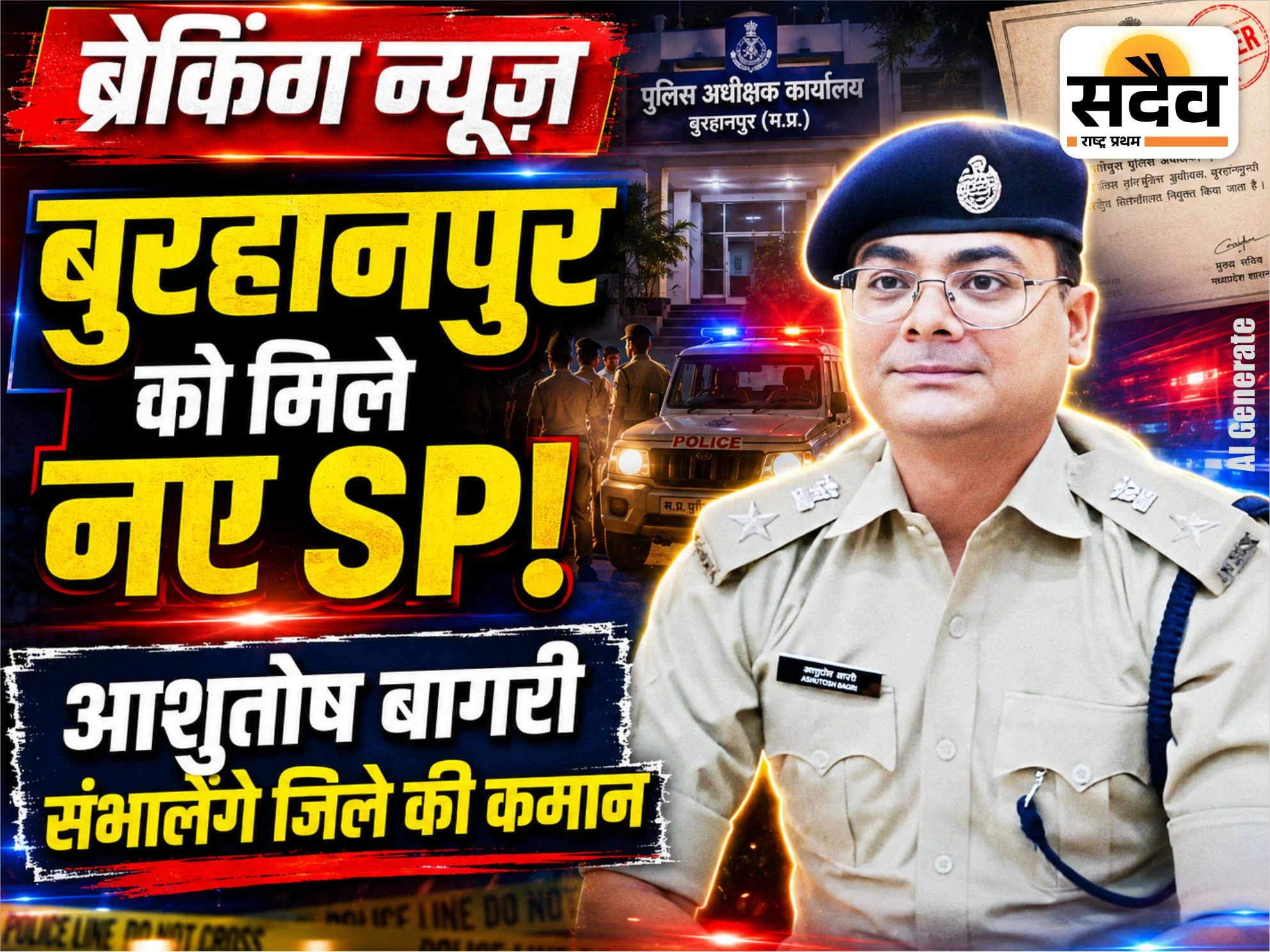 बुरहानपुर नए एसपी आशुतोष बागरी