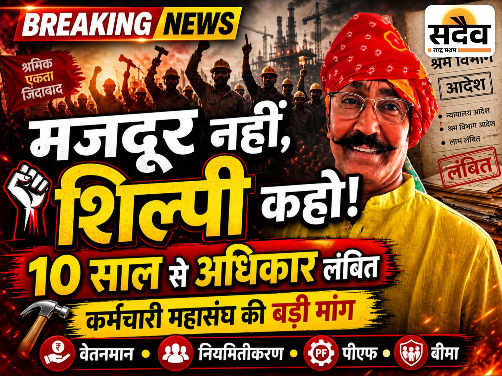 कर्मचारी महासंघ ने श्रमिक दिवस पर सरकार से उठाई बड़ी मांग