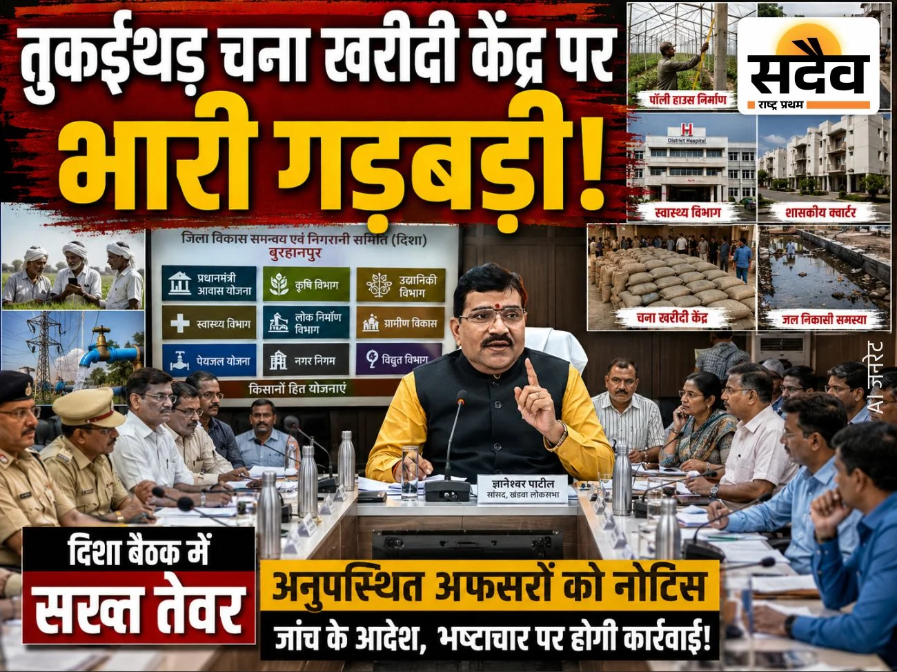 बुरहानपुर दिशा बैठक में सांसद ज्ञानेश्वर पाटील ने अधिकारियों को दिए सख्त निर्देश