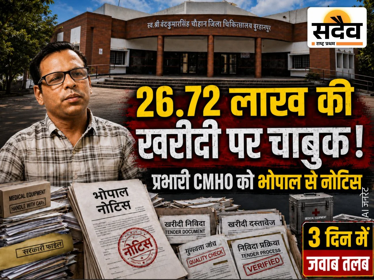 बुरहानपुर जिला अस्पताल खरीदी कांड में नोटिस