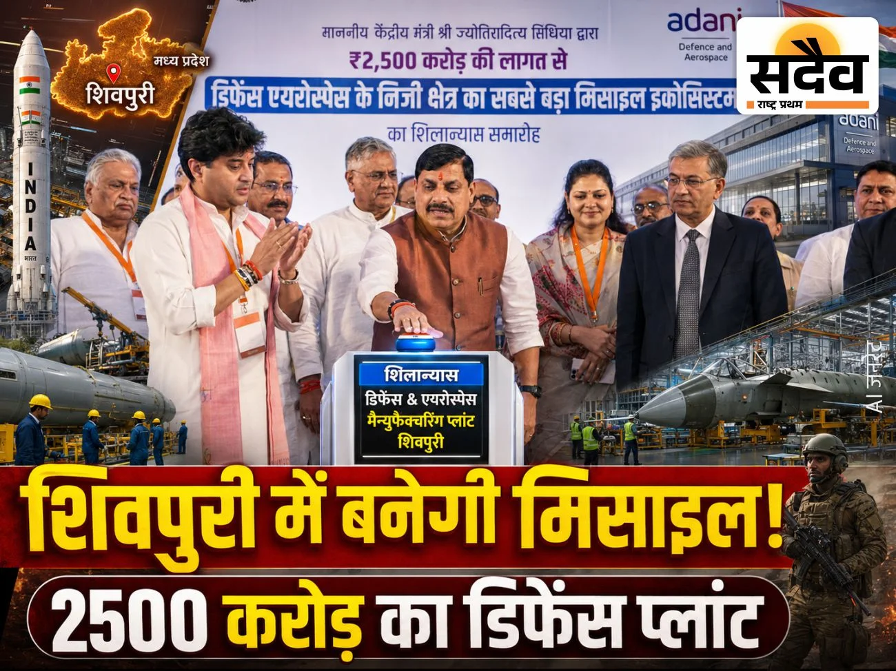 शिवपुरी में 2500 करोड़ का अडाणी डिफेंस प्लांट